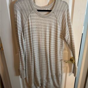 Athleta Gray Striped Sweatshirt